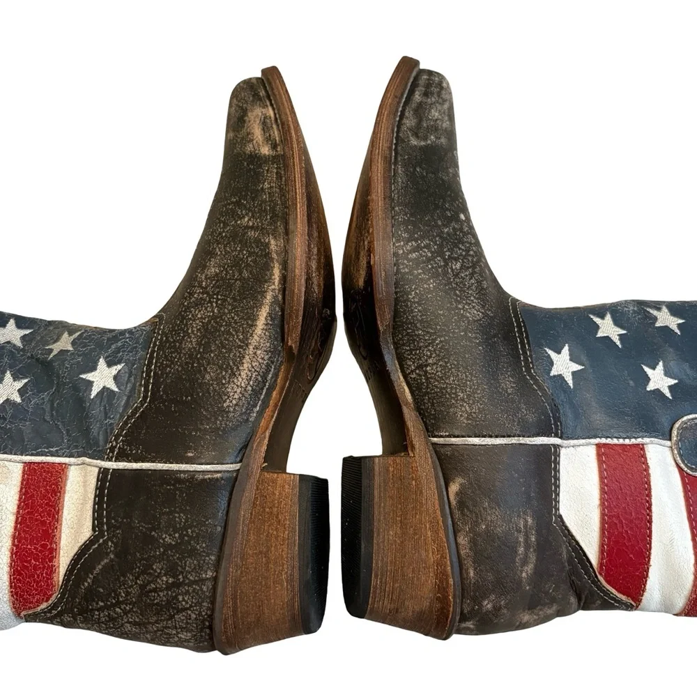 Roper American Beauty Flag Ankle Boots, Sz 9 - Picture 7 of 16